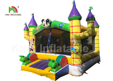 0.55mm PVC Combo Mickey Mouse Commercial Jumping Castles With Step