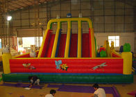 Red Outdoor Inflatable Amusement Park Playground With Slide For Commercial Rent
