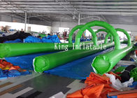 PVC Tarpaulin Inflatable Slip Slide 300m Long Double Lanes Inflatable Water City