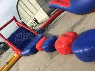 0.9mm PVC Tarpaulin Huge Inflatable Water Parks 40m Diameter With Red / Blue Colour