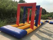 0.9mm PVC Tarpaulin Huge Inflatable Water Parks 40m Diameter With Red / Blue Colour