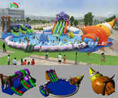 Inflatable Large Water Park With Water Slide And Pool