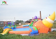 Inflatable Large Water Park With Water Slide And Pool