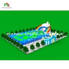 Commercial Water Play Equipment Mobile Land Inflatable Ground Water Park With Large Pool Slide For Adults