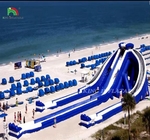 Outdoor Amusement Park Three Channels Water Entertainment Big Water Slide Inflatable