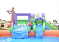 Outdoor PVC Tarpaulin Inflatable Water Park Games On Land With 3 Slides