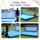 33FT Inflatable Volleyball Court Pool Blue Beach Water Volleyball Net Field With Air Pump For Outdoor Sport Game