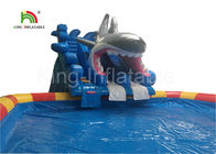 Grey Megalodon Adult &amp; Kids Inflatable Water Parks With Slide For Outdoor