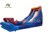 10m High Giant Red Fish Inflatable Water Slide With Staircase For Children
