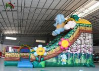 PVC Elephant Colorful Forest Theme Blow Up  Board Dry Slide For Backyard Fun