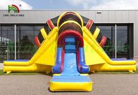 Triple Lanes Volcano PVC Inflatable Dry Slide With 24 Months Guarantee