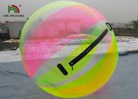 Rainbow colored 1.0mm PVC / TPU  Inflatable Water Walking Ball , Water Zorb Ball For Kids