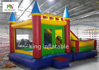OEM Backyard Inflatable Jumping Castle With Dry Slide Logo Printed