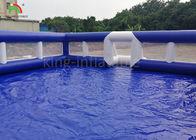 Movable Blue Inflatable Soccer Ball Football Field 16 m *8 m Anti - Ruptured