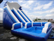 Unti-riptured Commercial Inflatable Water Slides With Swimming Pool