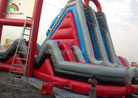 Red Car Cartoon Inflatable Dry Slide Double Lanes For Boys / Kids Outdoor Playground