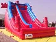 Red Color PVC Inflatable Water Slide With Pool In Front Of / Spiderman Slides For kids