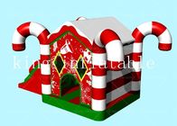 Outdoor Merry Christmas Inflatable Bounce house Dry Slide With Air Blower