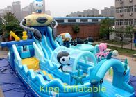PVC Tarpaulin 20m By 10m Inflatale Jumping Castle With Slide