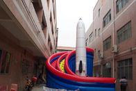 Rotating Inflatable Water Slide With Rocket Outdoor Moonwalk Waterslide Sliding Fun