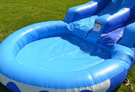 Cartoon Shark 10x21ft Inflatable Water Slide For Kids Quadruple Stitching