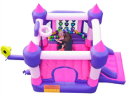 Customized Pink Inflatable Bouncer Castle Jumping House With Slide