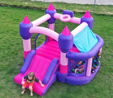 Customized Pink Inflatable Bouncer Castle Jumping House With Slide
