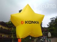 Full Color Inflatable Advertising Products , Shining Star Inflatable Helium Balloon With 2mm PVC Tarpaulin