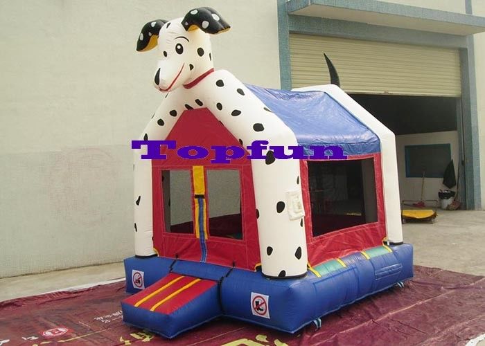 Safety Dog Design Inflatable Commercial Bounce Houses , Animal Themed
