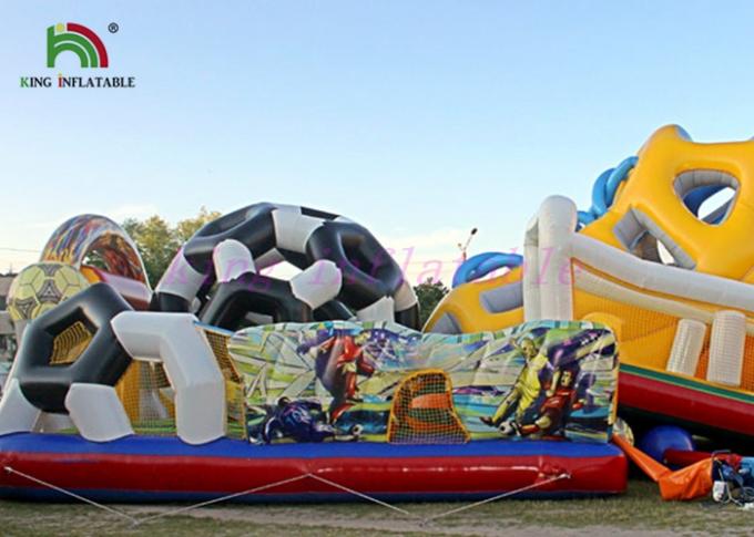 Multicolored Inflatable Amusement Park Football Combo Playground With ...