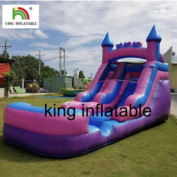 Durable Inflatable Water Slide With Pool Purple Backyard For Girls CE