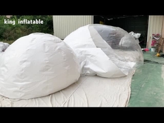 Transparent 5m Hotel Inflatable Clear Bubble Tent With Tunnel And Bathroom