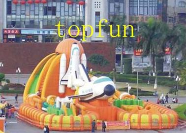 Big PVC Tarpaulin Plane Model Inflatable Fun City Kids Water Parks Custom