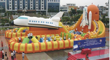 Big PVC Tarpaulin Plane Model Inflatable Fun City Kids Water Parks Custom