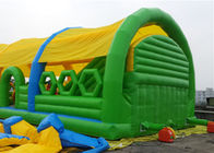 Water Proof And Fire Retardant Inflatable Amusement Park with Roof in Green