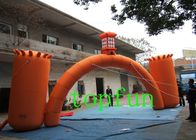 Customized Orange Inflatable Entrance Arch with 2 Big Pillar , CE EN Approval