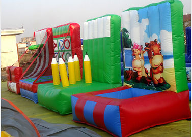 Digital Printing Cartoon Obstacle Course For Kids 0.55 mm PVC Tarpaulin