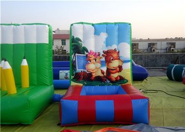 Digital Printing Cartoon Obstacle Course For Kids 0.55 mm PVC Tarpaulin