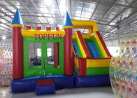 Outdoor Amusement Park 6 x 5 m PVC Tarpaulin Inflatable Bouncy Castle With Slide