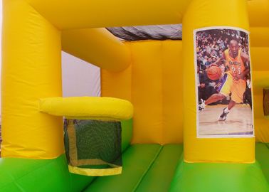 Eco - Friendly Outdoor Exciting Inflatable Sports Games With 3 Basket Hoops