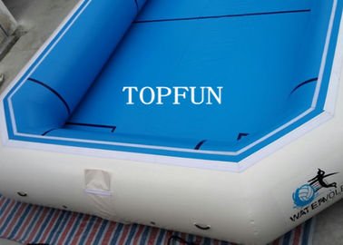 PVC Tarpaulin Blue Portable Swimming Pools , Inflatable Water Park Fire Retardant