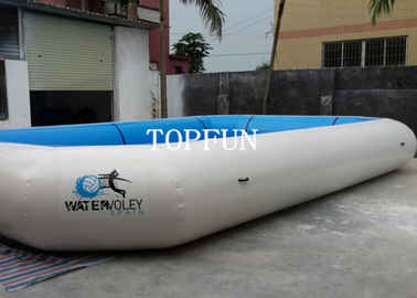 PVC Tarpaulin Blue Portable Swimming Pools , Inflatable Water Park Fire Retardant