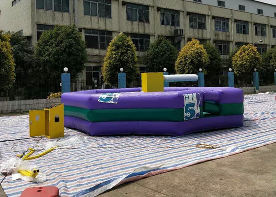 0.55mm PVC Purple Wipeout Inflatable Obstacle Course For Commercial