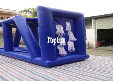 Blue PVC Tarpaulin Inflatable Tunnel Obstacle Course Basketball Shoot Sport Game