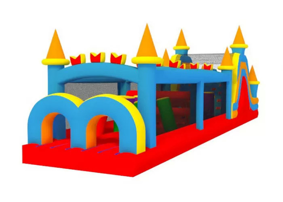 Funny Colorful Inflatable Sports Games Obstacle Course For Kids