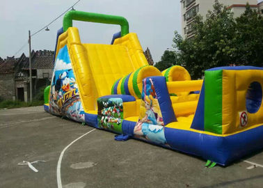 Yellow Adult Inflatable Obstacle Course with 0.55mm PVC Tarpaulin