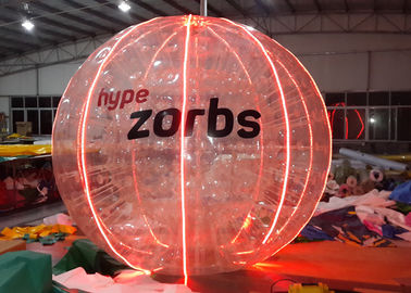 Red Shinning 1.0MM PVC / TPU Inflatable Bubble Ball With LED Light N Logo