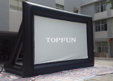 Outdoor Black PVC Tarpaulin Inflatable Movie Screen With Support Behind