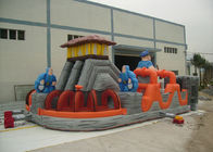 PVC Tarpaulin Outdoor Inflatable Amusement Park With Big Slide