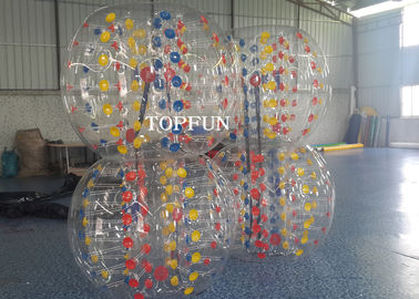 Funny 0.8mm Inflatable Bumper Ball With Colored D Rings Welding Strong